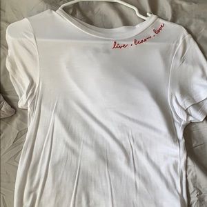 live learn love white tee